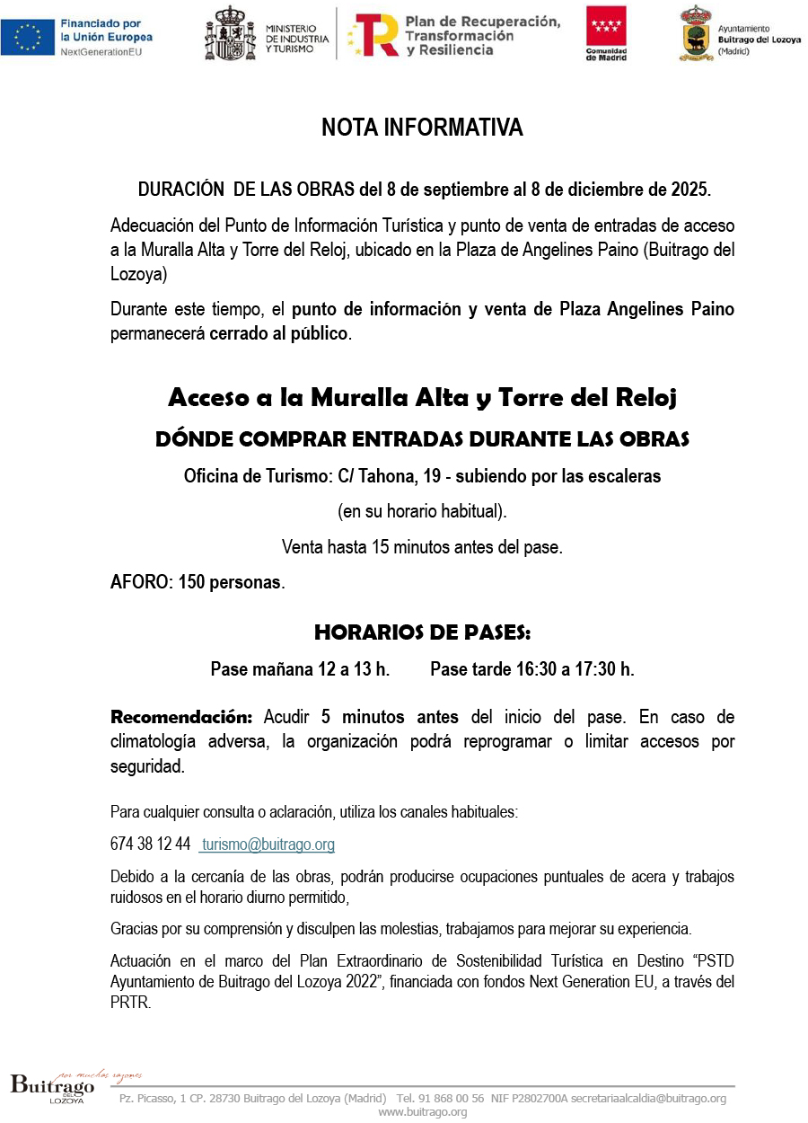 NOTA INFORMATIVA VISITANTES